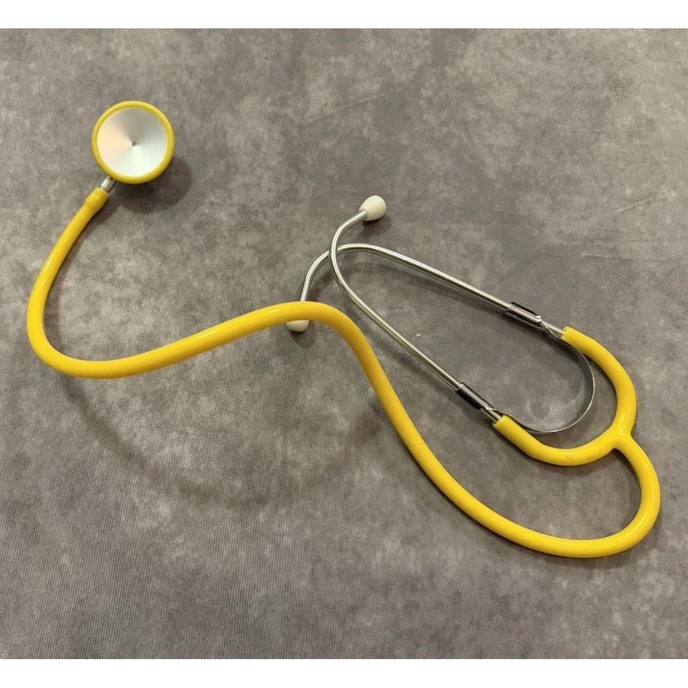 Yellow Acoustic Stethoscope, Single Head Diaphragm Chestpiece, General Practice